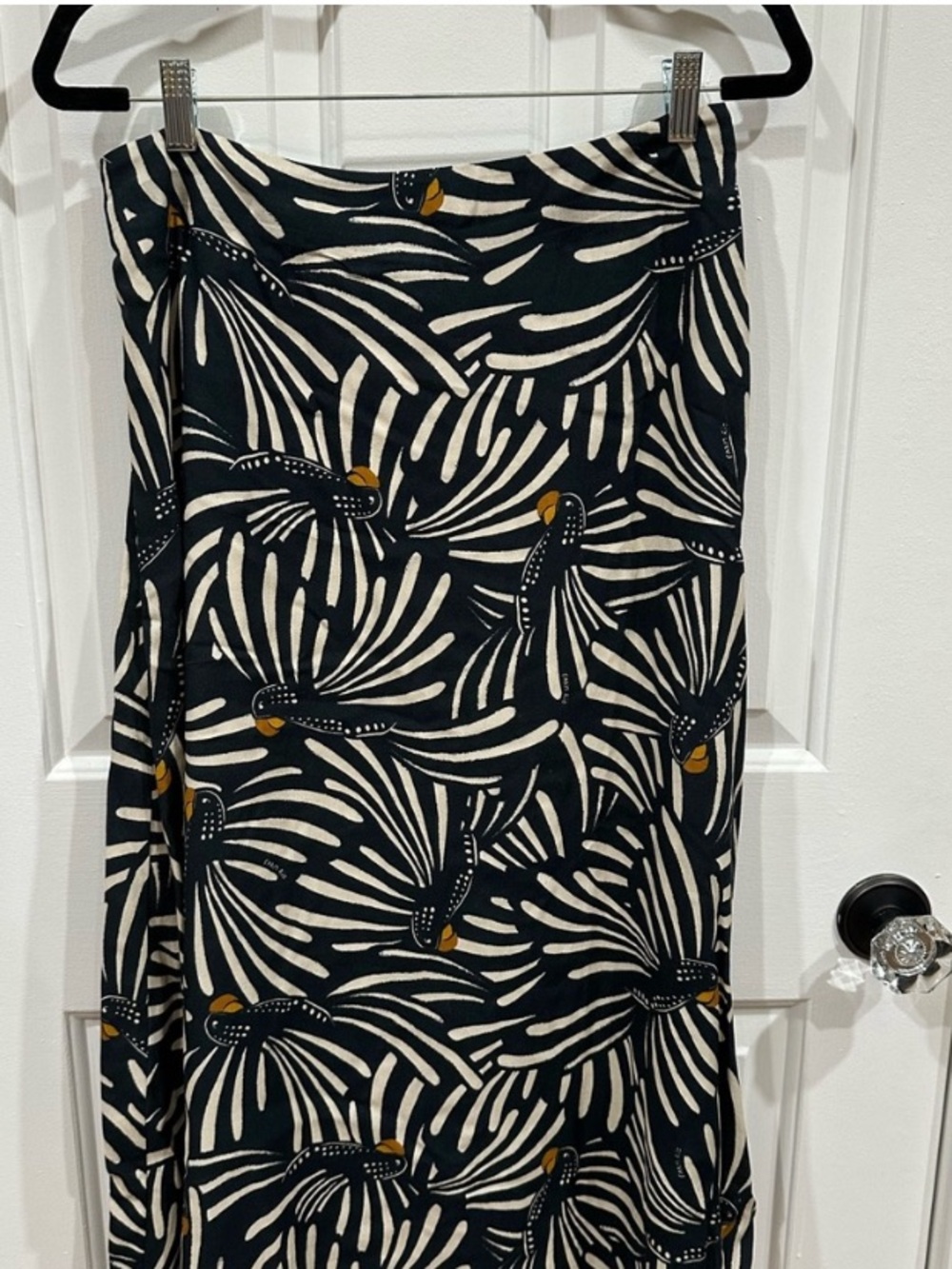 New Anthropologie Farm Rio Satin Slip Toucan Parrot Tropical Resort Midi Skirt M